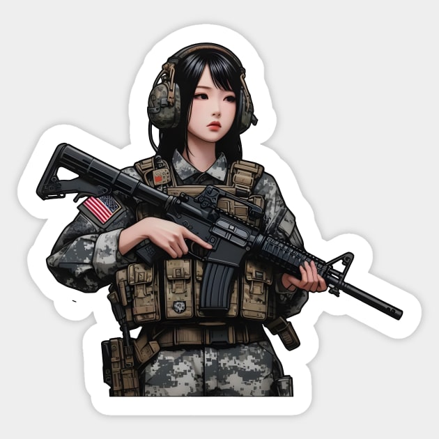 Tactical Girl Sticker by Rawlifegraphic